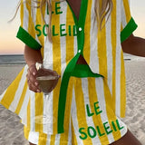 Tallulah | Yellow Striped Shirt & Shorts Set