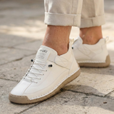 Ginette | White Side-Zip Sneakers