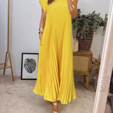 Vita | Yellow Pleated Column Dress