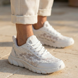 Khalyria | White Patterned Sneakers