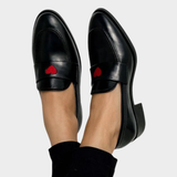 Valentine | Black Heart Loafers