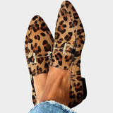 Gia | Leopard Buckle Flats