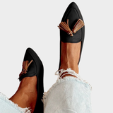 Vesperia | Black Brown-Tassel Flats