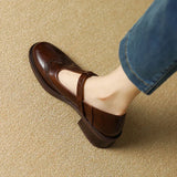 Claudia | Brown Brogue T-Bar Mary Janes