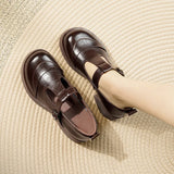 Nicole | Brown Chunky Mary Jane Pumps