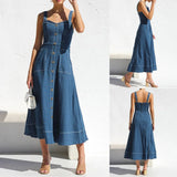 Alba | Denim Dress with Straps
