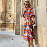 Cassandra | Multicolour Zigzag Maxi Dress