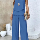 Eleonora | Blue Layered Trouser Set