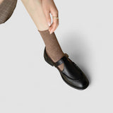 Anja | Black Contrast-Strap Mary Janes