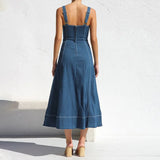 Alba | Denim Dress with Straps
