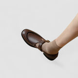 Anja | Black Contrast-Strap Mary Janes