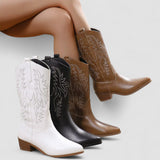 Camille | White Western Boots
