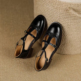 Martina | Brown Double-Strap Mary Janes