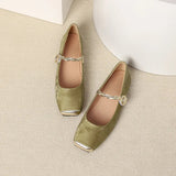 Isabelle | Green Metallic Mary Janes