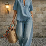 Giulia | Denim Set with Wide Pants