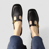 Fabienne | Brown Square-Toe Pumps