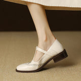 Claudia | Brown Brogue T-Bar Mary Janes