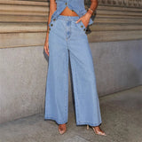 Marta | Denim Set with Button Vest