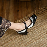 Yvonne | Brown T-Bar Block-Heel Pumps