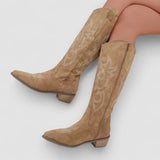 Valerie | Beige Western Boots