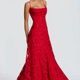 Rowena | Burgundy Off-Shoulder Lace Dress