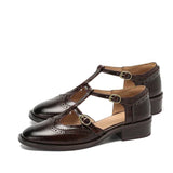 Martina | Brown Double-Strap Mary Janes