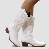 Camille | White Western Boots
