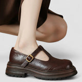 Corinne | Brown Lug-Sole Mary Janes