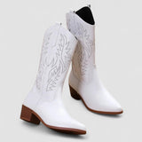 Camille | White Western Boots