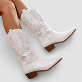 Camille | White Western Boots