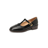 Claudia | Brown Brogue T-Bar Mary Janes