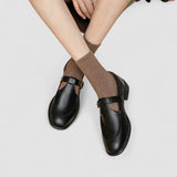 Anja | Black Contrast-Strap Mary Janes