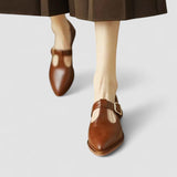 Eliane | Beige Pointed-Toe Flats