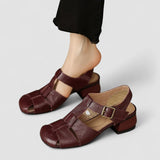 Eveline | Brown Woven Peep-Toe Pumps