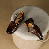 Martina | Brown Double-Strap Mary Janes