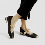 Simone | Green Metallic Mary Jane Heels