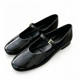 Suzanne | Black Patent Mary Jane Flats
