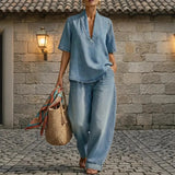 Giulia | Denim Set with Wide Pants