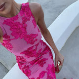Malca | Pink Floral Halter Maxi Dress