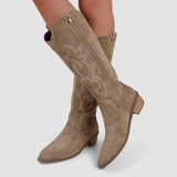 Valerie | Beige Western Boots