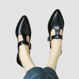 Eliane | Beige Pointed-Toe Flats