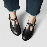 Rahel | Black T-Bar Mary Jane Flats