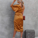 Gigi | Cobalt Draped One-Shoulder Dress