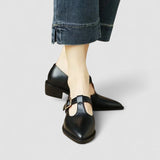 Eliane | Beige Pointed-Toe Flats