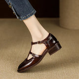 Martina | Brown Double-Strap Mary Janes