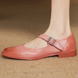 Sandra | Brown Square-Toe Flats