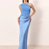 Celeste | Brown One-Shoulder Maxi Dress
