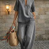 Giulia | Denim Set with Wide Pants