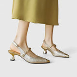 Seraphyane | Green Block Heel Sandals