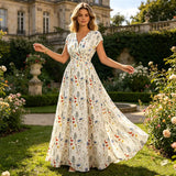 Scarlett | Ivory Garden-Floral Maxi Dress